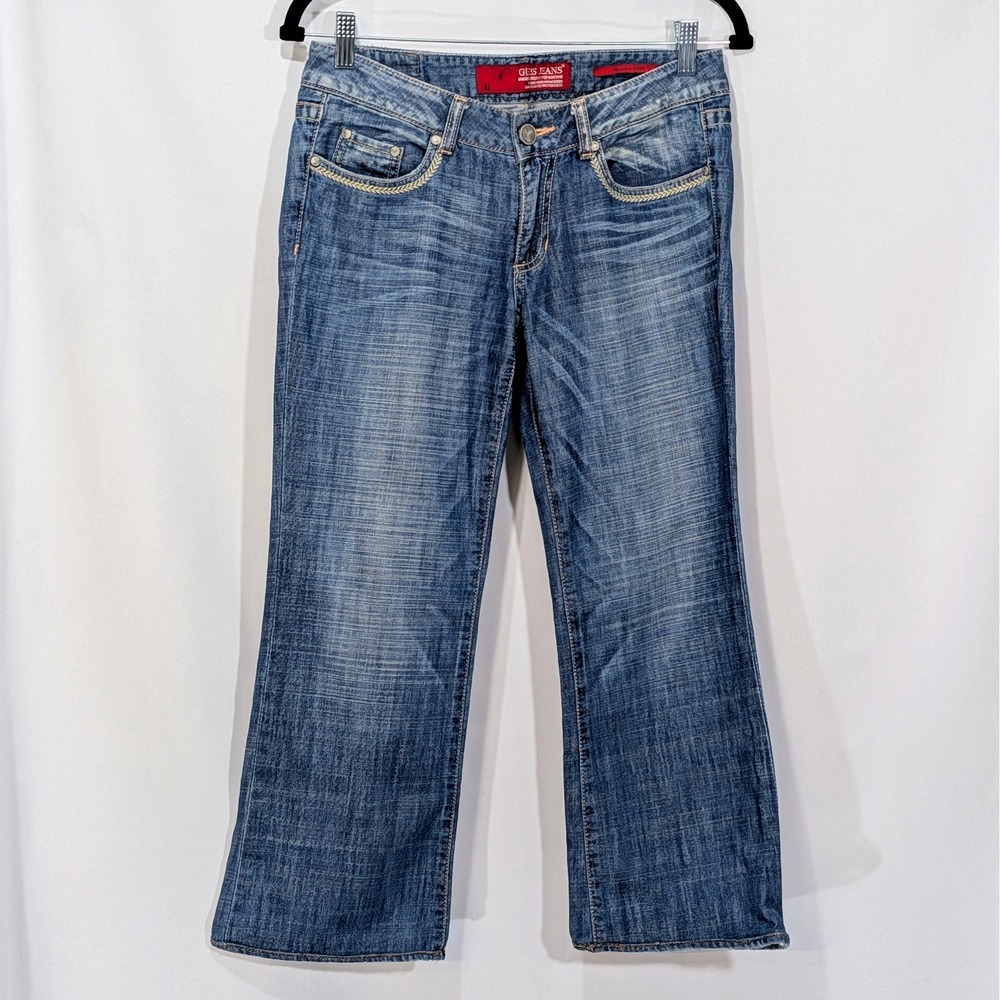 Vintage Guess Jeans Marciano Foxy Low Rise Cropped Flare Size 27 Y2K